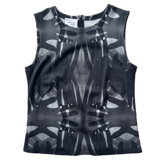 Akris Punto Womens Size US 10 Medium to LArge sleeveless Black gray Top - Picture 1 of 14